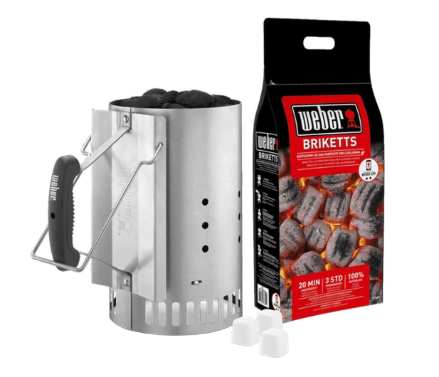 Weber Grill ogrodowy zestaw do rozpalania komin brykiet 2kg 6 szt rozpałki - 1038818 - zdjęcie